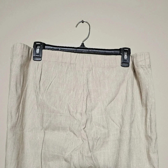 J. Jill Linen Stretch Capri Pants Women’s Size Medium Tall Beige Elastic Waist - Picture 6 of 8